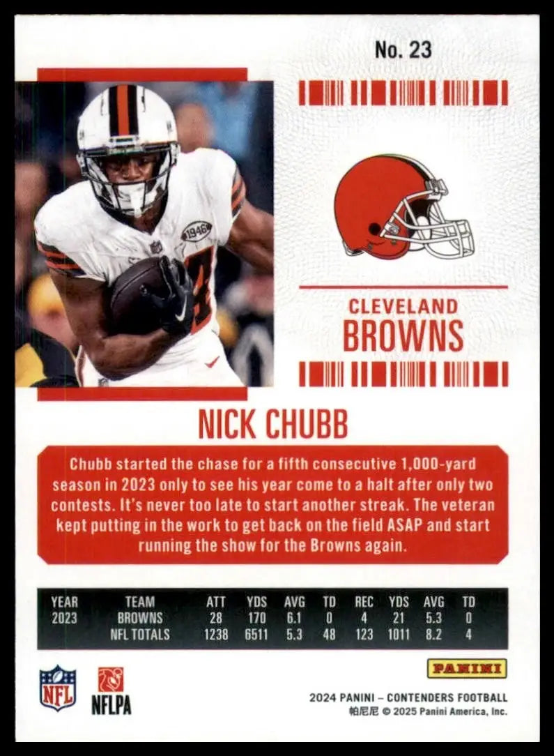 2024 Panini Contenders - Season Ticket Nick Chubb #23 Retail - Football Card Single
