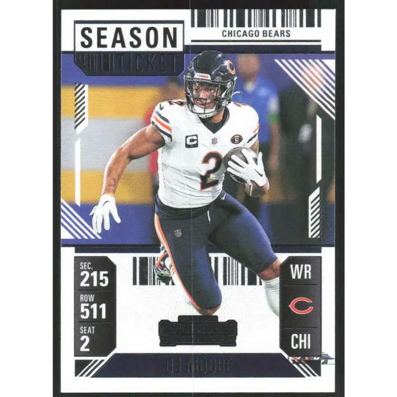 2024 Panini Contenders Season Ticket Retail #18 DJ Moore NM-MT Chicago Bears Football Card - Football Card Single