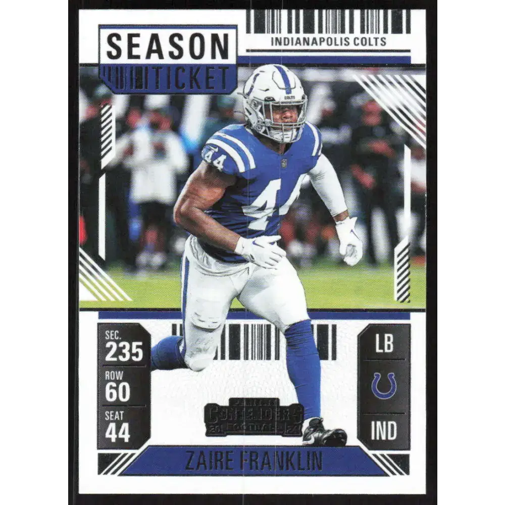 2024 Panini Contenders Season Ticket Retail #44 Zaire Franklin NM-MT Indianapolis Colts Football Card - Football Cards