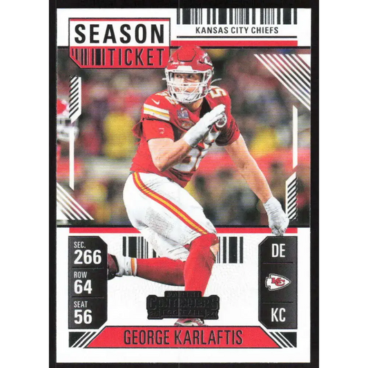 2024 Panini Contenders Season Ticket Retail #51 George Karlaftis NM-MT Kansas City Chiefs Football Card  Image 1