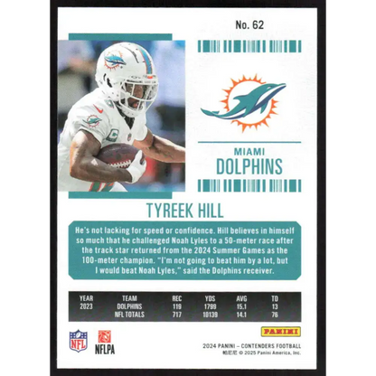 2024 Panini Contenders Season Ticket Retail #62 Tyreek Hill NM-MT Miami Dolphins Football Card - Trading Cards