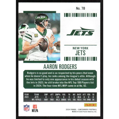 2024 Panini Contenders Season Ticket Retail #78 Aaron Rodgers NM-MT New York Jets Football Card - Football Card