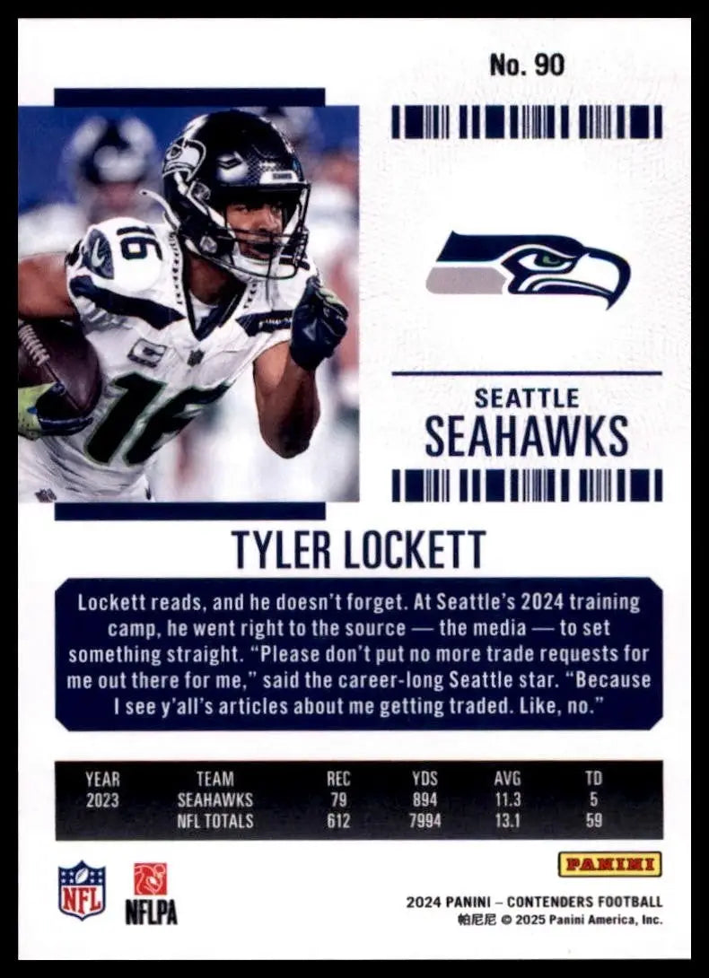 2024 Panini Contenders - Season Ticket Tyler Lockett #90 Retail - Football Card Single