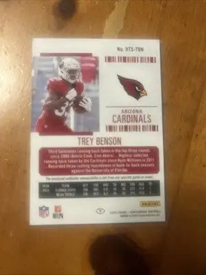 Trey Benson football card from Panini Contenders 2024 Rookie Ticket Patch series