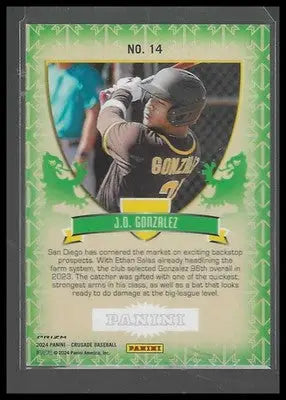 2024 Panini Crusade #14 J.D. Gonzalez Crusade Blue San Diego Padres - Baseball Card Single