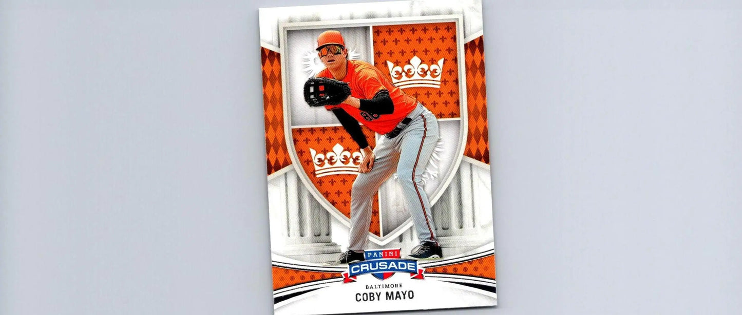 Coby Mayo baseball card from 2024 Panini Crusade trading cards collection
