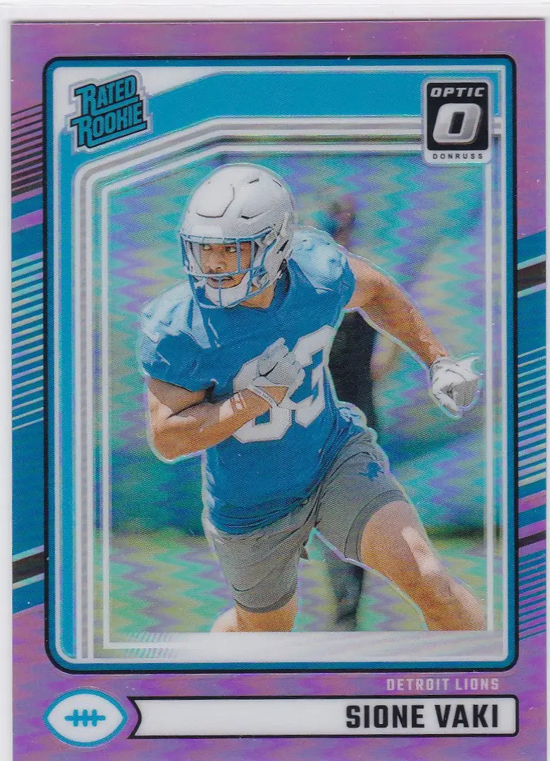 2024 Panini Donruss #332 Sione Vaki Pink Rated Rookie Detroit Lions