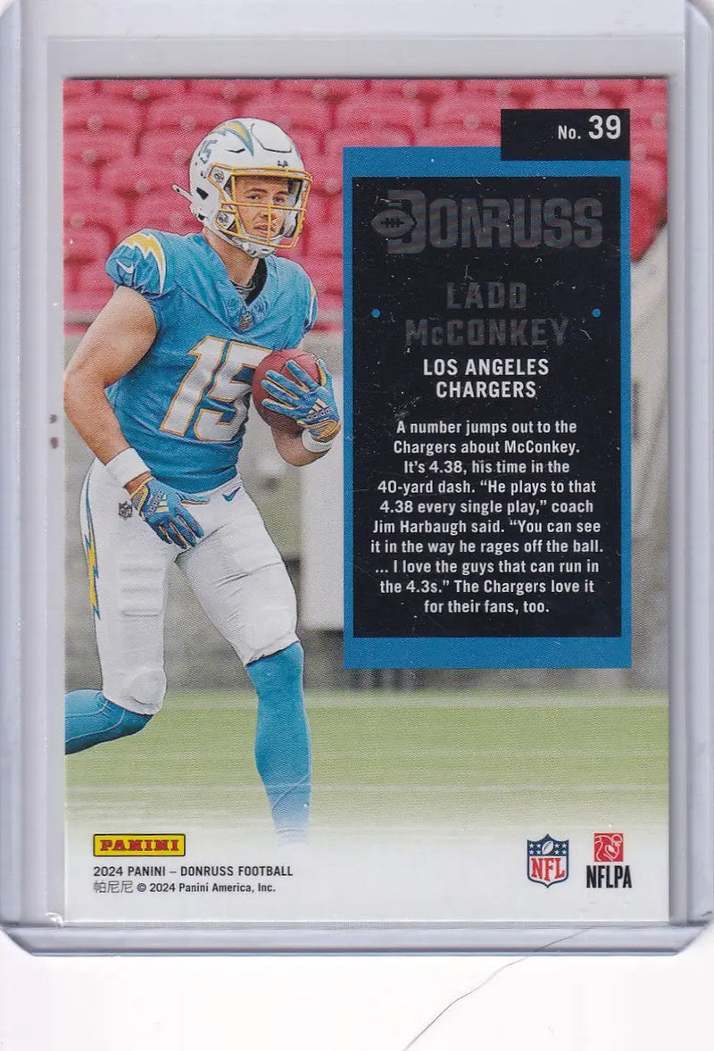 2024 Panini Donruss #39 Ladd McConkey - Los Angeles Chargers - Football Card Single