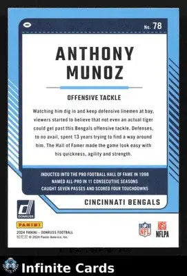 2024 Panini Donruss ANTHONY MUNOZ #78 Cincinnati Bengals HOF - Football Card Single