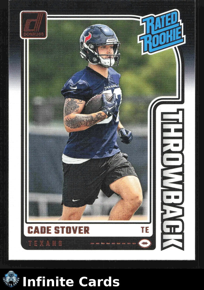 2024 Panini Donruss Football CADE STOVER #24 Throwback Houston Texans RC - Football Card Single