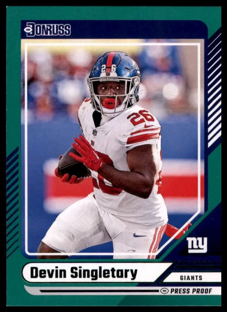 2024 Panini Donruss Green Devin Singletary #19 New York Giants Football Card NFL - Football Card Single