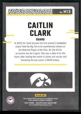 2024 Panini Donruss Highlights Caitlin Clark #H13 Basketball - Basketball Card Single