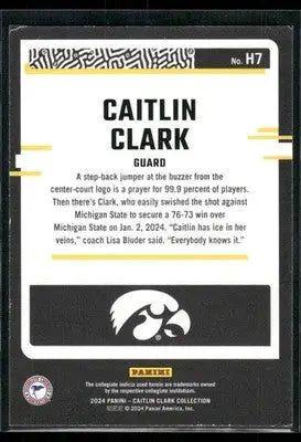 2024 Panini Donruss Highlights Caitlin Clark #H7 Basketball - Basketball Card Single