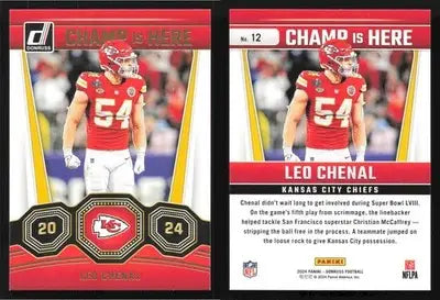 2024 Panini Donruss LEO CHENAL #12 Champ Is Here Kansas City Chiefs - Football Card Single