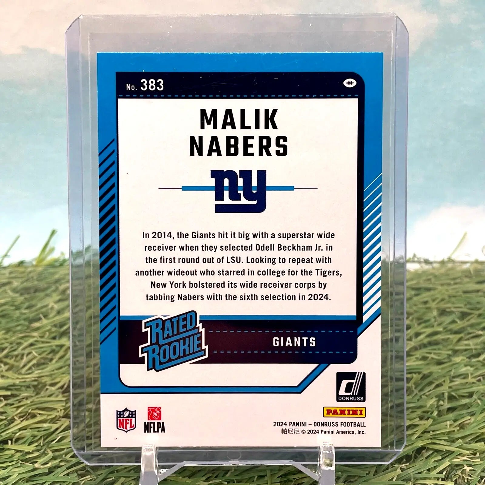 2024 Panini Donruss Malik Nabers #383 Rated Rookie (RC) New York Giants - Football Card Single