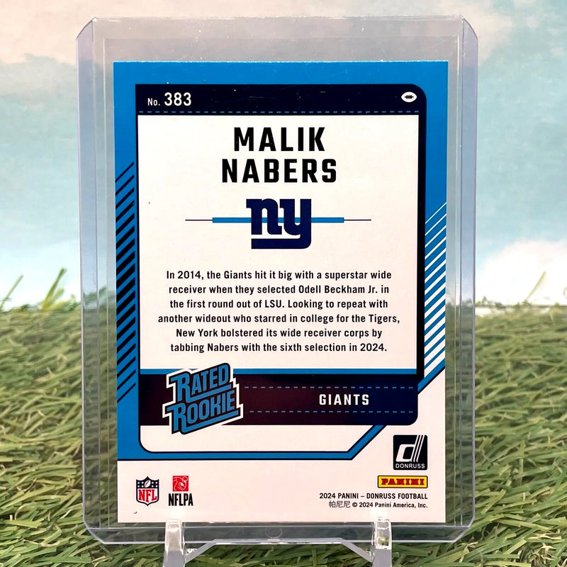 2024 Panini Donruss Malik Nabers #383 Rated Rookie (RC) New York Giants - Football Card Single