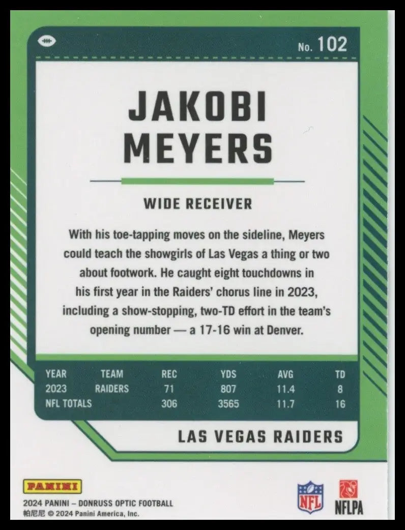 2024 Panini Donruss Optic - Jakobi Meyers #102