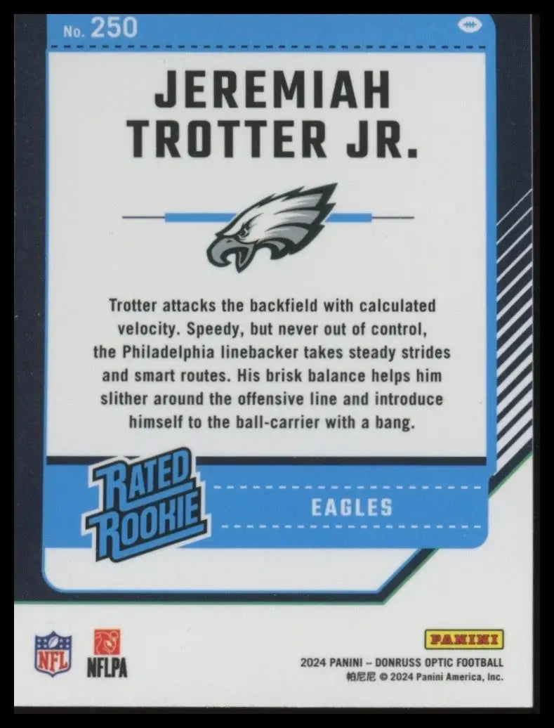2024 Panini Donruss Optic Jeremiah Trotter Jr Rookie #250 Philadelphia Eagles - Football Card Single