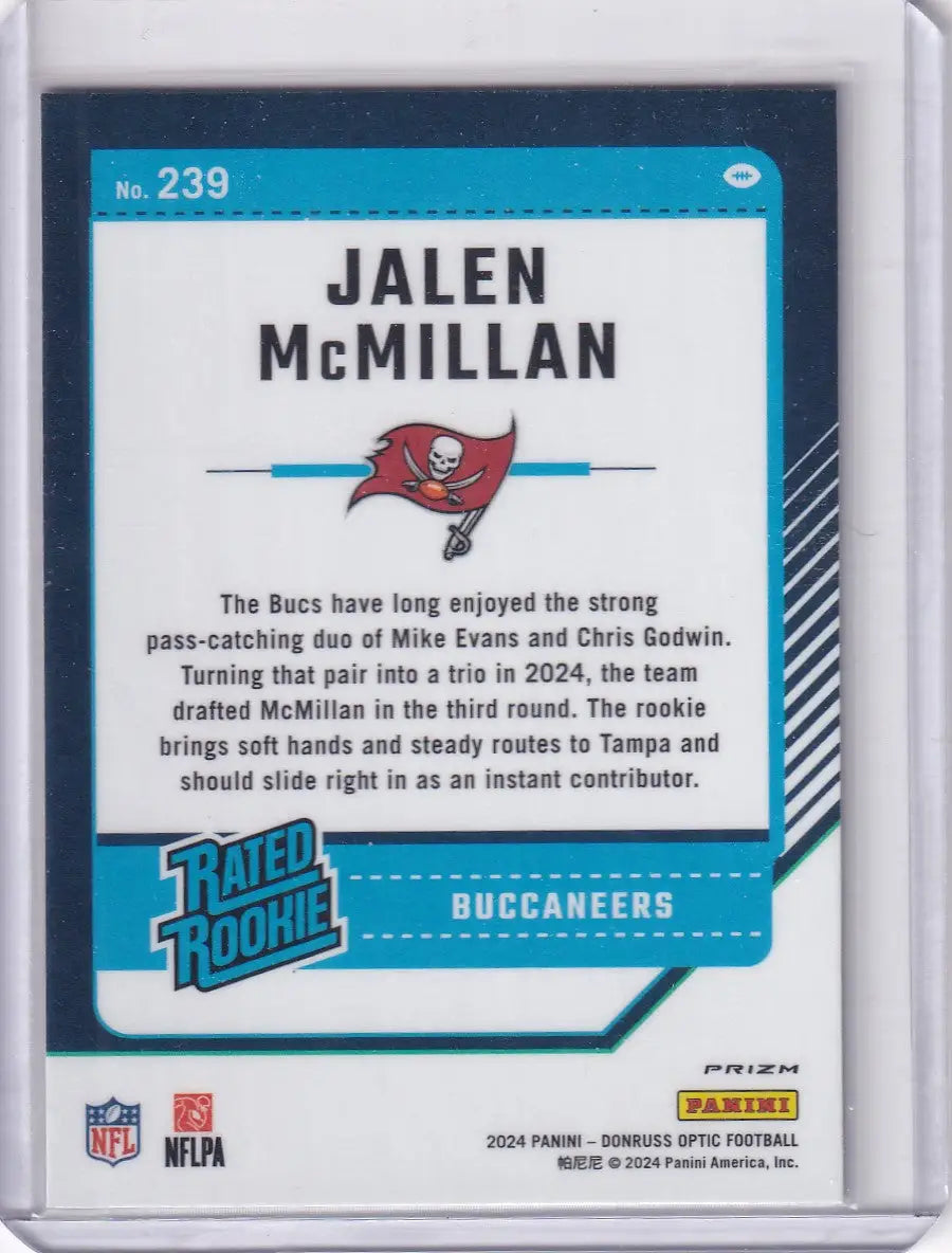 2024 Panini Donruss Optic Prizm #239 Jalen McMillan - Tampa Bay Buccaneers - Football Card Single