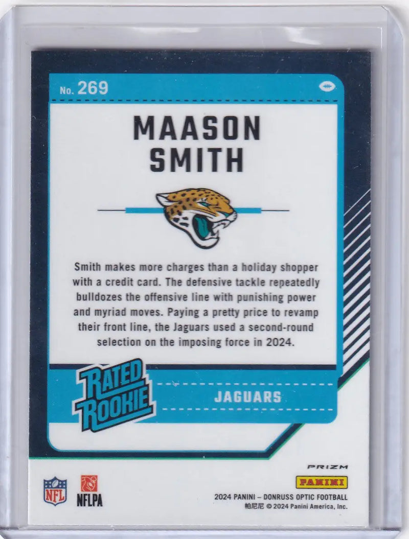 2024 Panini Donruss Optic Purple Shock #269 Maason Smith - Jaguars