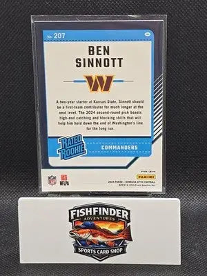 2024 Panini Donruss Optic - Rated Rookie Ben Sinnott #207 Pink Prizm (RC) - Football Card Single