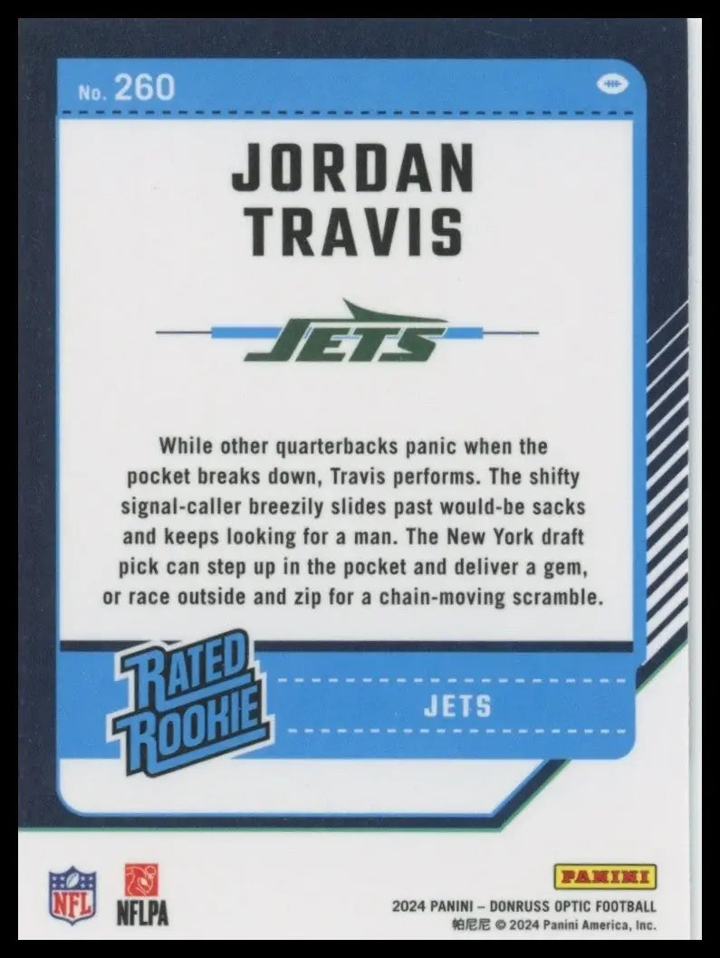 2024 Panini Donruss Optic - Rated Rookie Jordan Travis #260 (RC)
