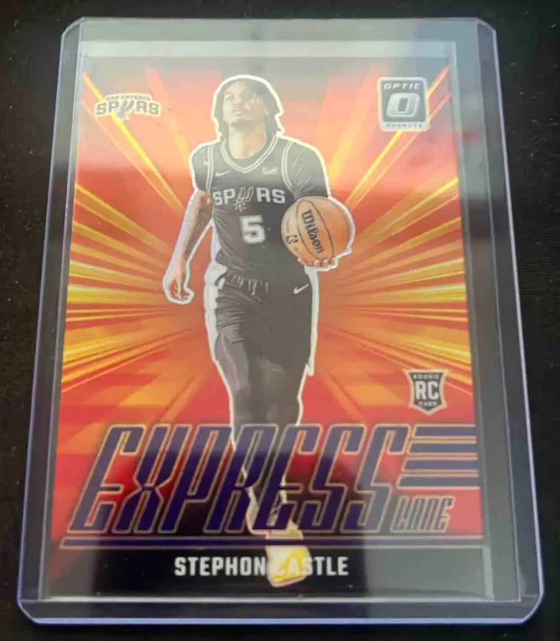 Basketball trading card featuring Stephon Castle in Spurs uniform from Panini Donruss Optic Donruss Optic Stephon collection