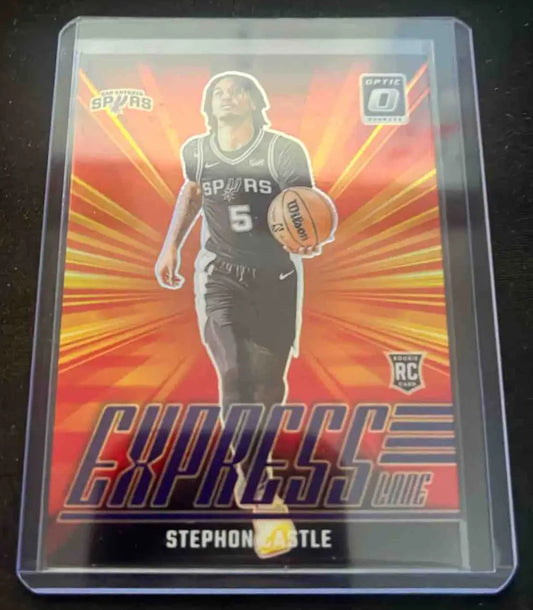 Basketball trading card featuring Stephon Castle in Spurs uniform from Panini Donruss Optic Donruss Optic Stephon collection