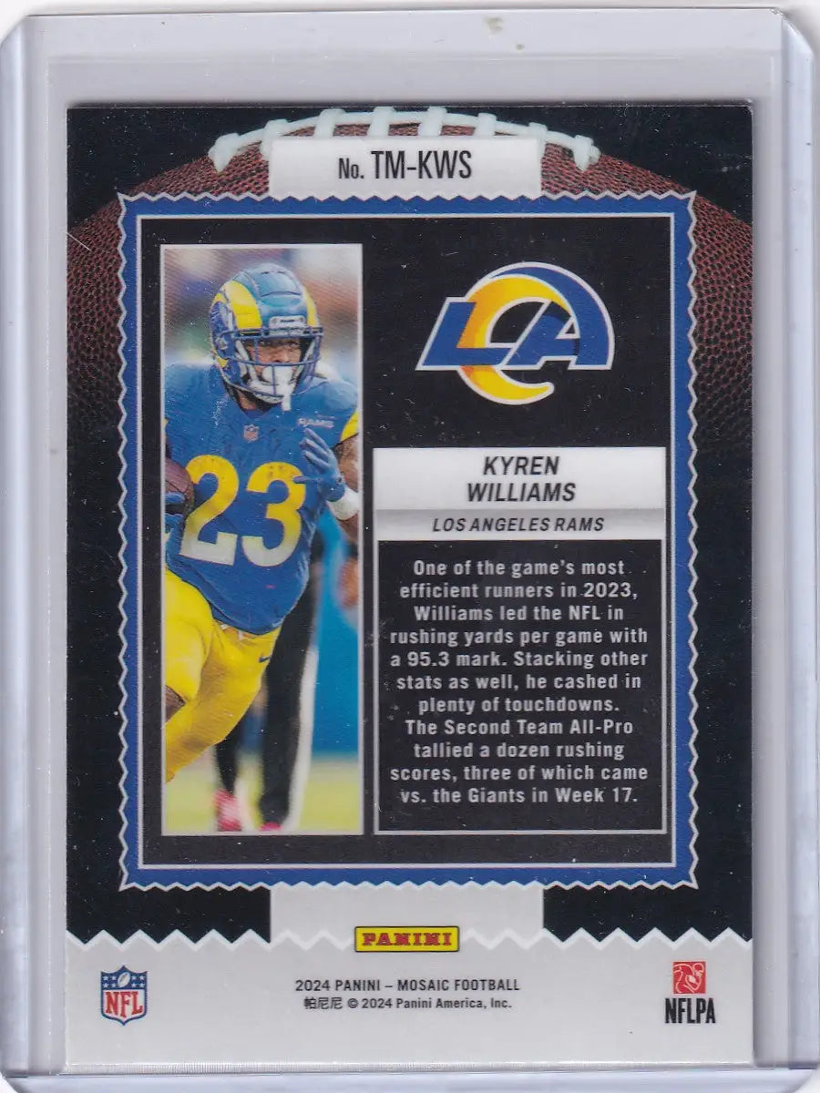 2024 Panini Donruss Optic Touchdown Masters #TM-KWS Kyren Williams - Rams - Football Card Single