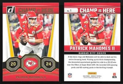 2024 Panini Donruss PATRICK MAHOMES II #1 Champ Is Here Kansas City Chiefs - Football Card Single