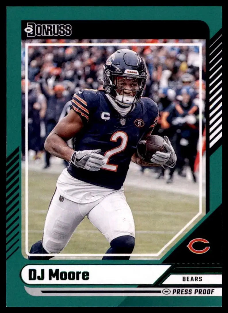 2024 Panini Donruss Press Proof Green DJ Moore #137 Chicago Bears Football Card - Football Card Single