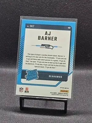 2024 Panini Donruss - Rated Rookie AJ Barner #367 Optic Preview Pink Prizm (RC) - Football Card Single