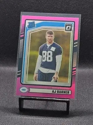 2024 Panini Donruss - Rated Rookie AJ Barner #367 Optic Preview Pink Prizm (RC) - Football Card Single