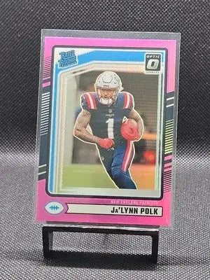 2024 Panini Donruss Rated Rookie Ja’Lynn Polk #373 Optic Preview Pink Prizm (RC) - Football Card Single