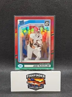 2024 Panini Donruss - Rated Rookie Jase McClellan #375 Optic Preview Red & Green - Football Card Single