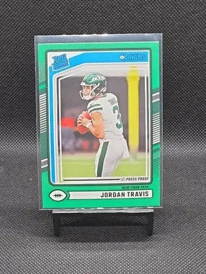 2024 Panini Donruss Rated Rookie Jordan Travis #349 Press Proof Green Jets RC - Football Card Single