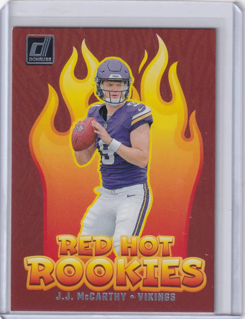 2024 Panini Donruss Red Hot Rookies #RHR-JJM JJ McCarthy - Minnesota Vikings - Football Card Single