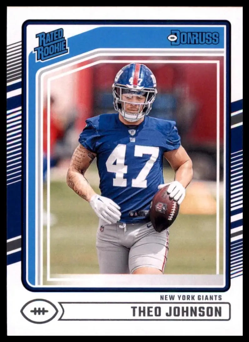 2024 Panini Donruss Rookie Theo Johnson #357 New York Giants Football Card NFL - Football Card Single