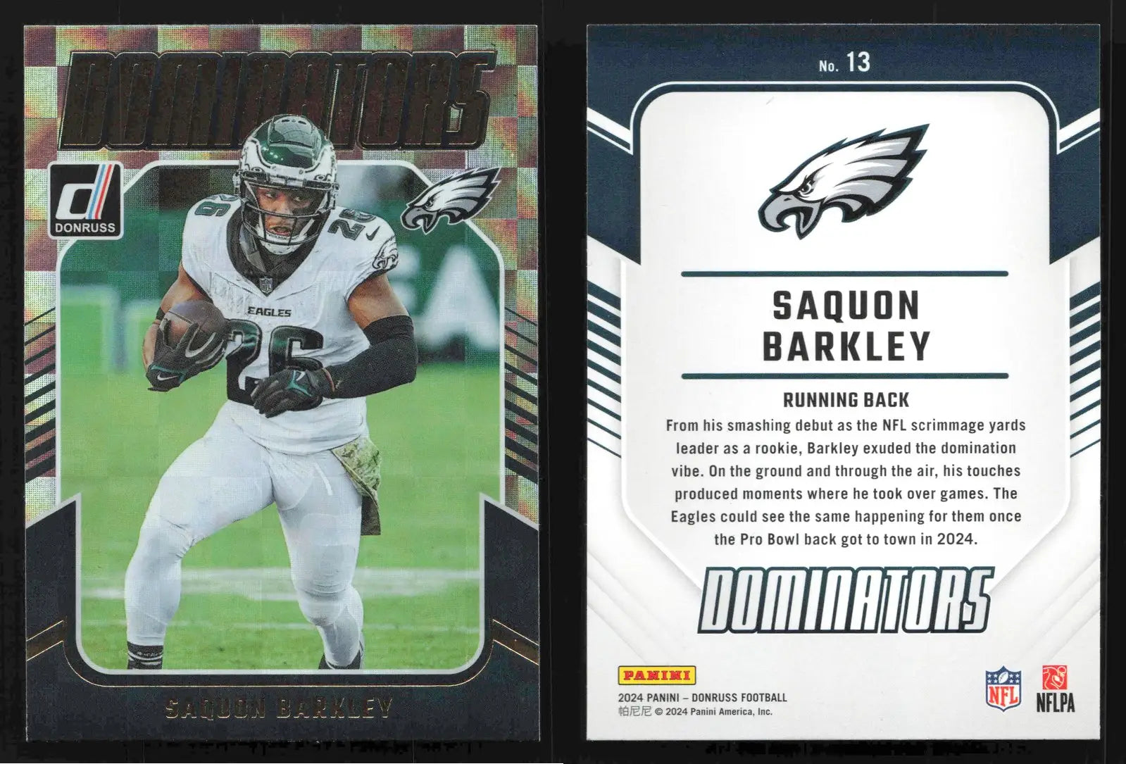 2024 Panini Donruss SAQUON BARKLEY #13 Dominators Philadelphia Eagles - Football Card Single
