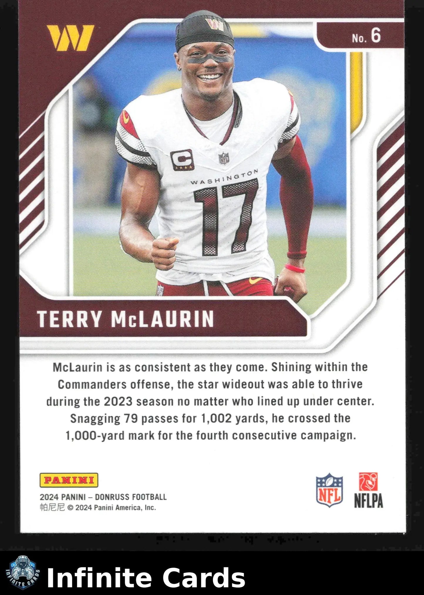 2024 Panini Donruss TERRY MCLAURIN #6 Elite Series Washington Commanders