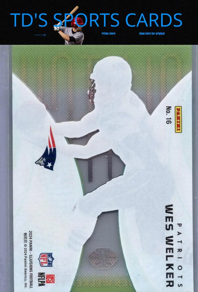 Wes Welker football card from 2024 Panini Illusions Wes Welker Clutch collection
