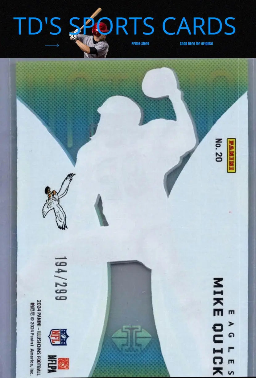 Mike Quick Clutch Light Blue football card from 2024 Panini Illusions product