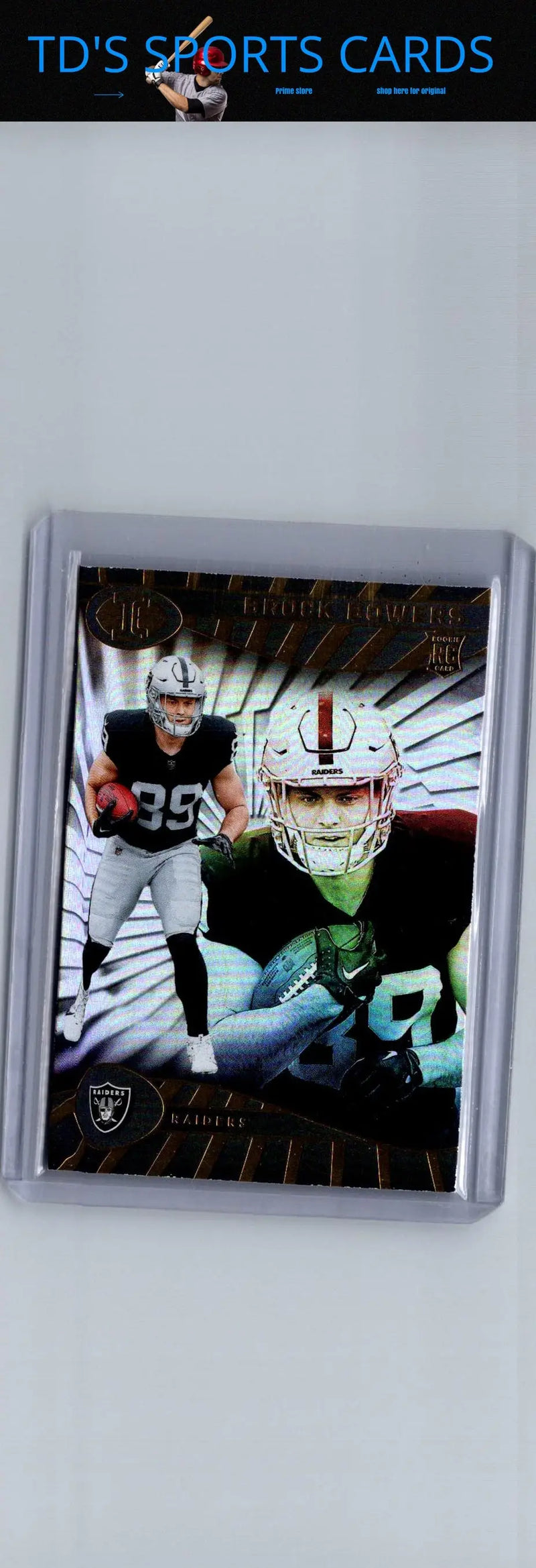 Football trading card of Brock Bowers from 2024 Panini Illusions series