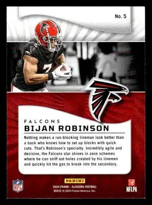 2024 Panini Illusions #5 Bijan Robinson Emerald Trophy Collection - Football Card Single
