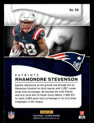 2024 Panini Illusions #58 Rhamondre Stevenson Retail New England Patriots - Football Card Single