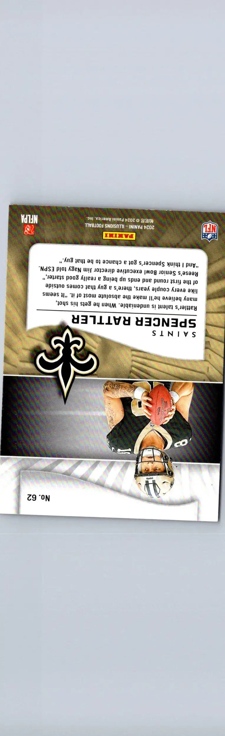 Spencer Rattler football card from Panini Illusions 2024 retail series