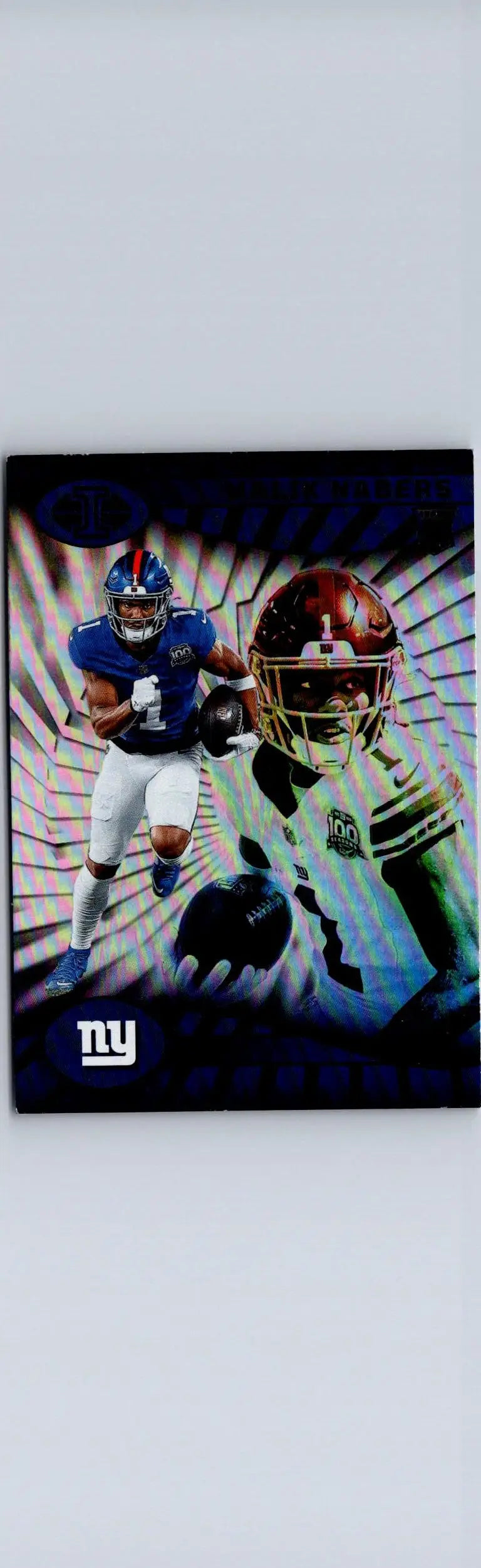 New York Giants football card featuring Malik Nabers from Panini Illusions 2024 retail product