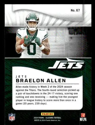 2024 Panini Illusions #67 Braelon Allen - Football Card Single