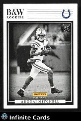 2024 Panini Instant Football ADONAI MITCHELL #BWR-27 B&W Rookies Colts RC - Football Card Single