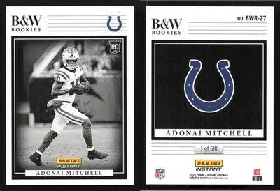 2024 Panini Instant Football ADONAI MITCHELL #BWR-27 B&W Rookies Colts RC - Football Card Single